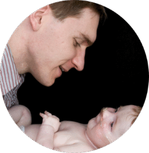 michael with baby daughter